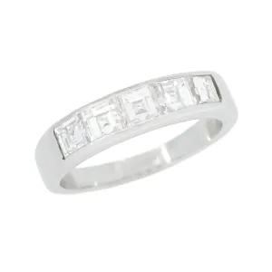 Estate Platinum Diamond Half Eternity Band