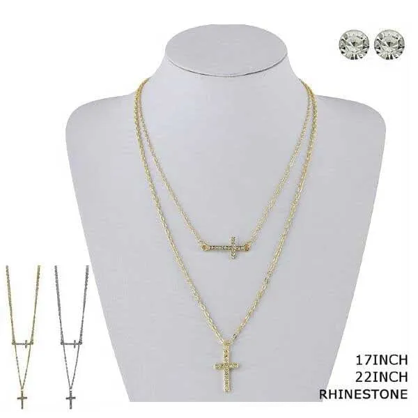 Fashion Cross Necklace Set 36003GS (12 units)