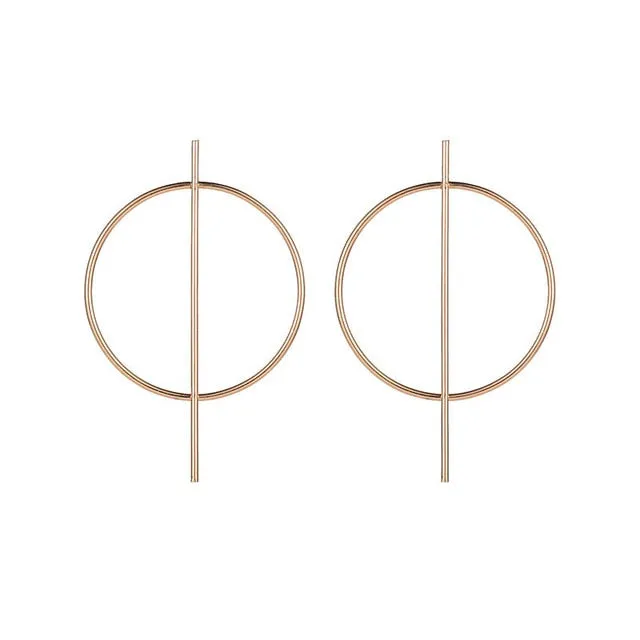 Fashion Earrings Punk Simple Gold Silver Color Long Section Tassel Pendant Size Circle Earrings For Ladies Gifts Wholesale