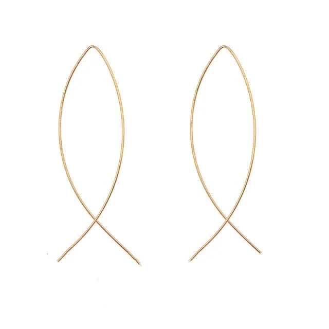 Fashion Earrings Punk Simple Gold Silver Color Long Section Tassel Pendant Size Circle Earrings For Ladies Gifts Wholesale