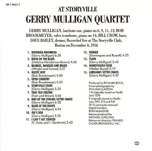 Gerry Mulligan Quartet - At Storyville - CD