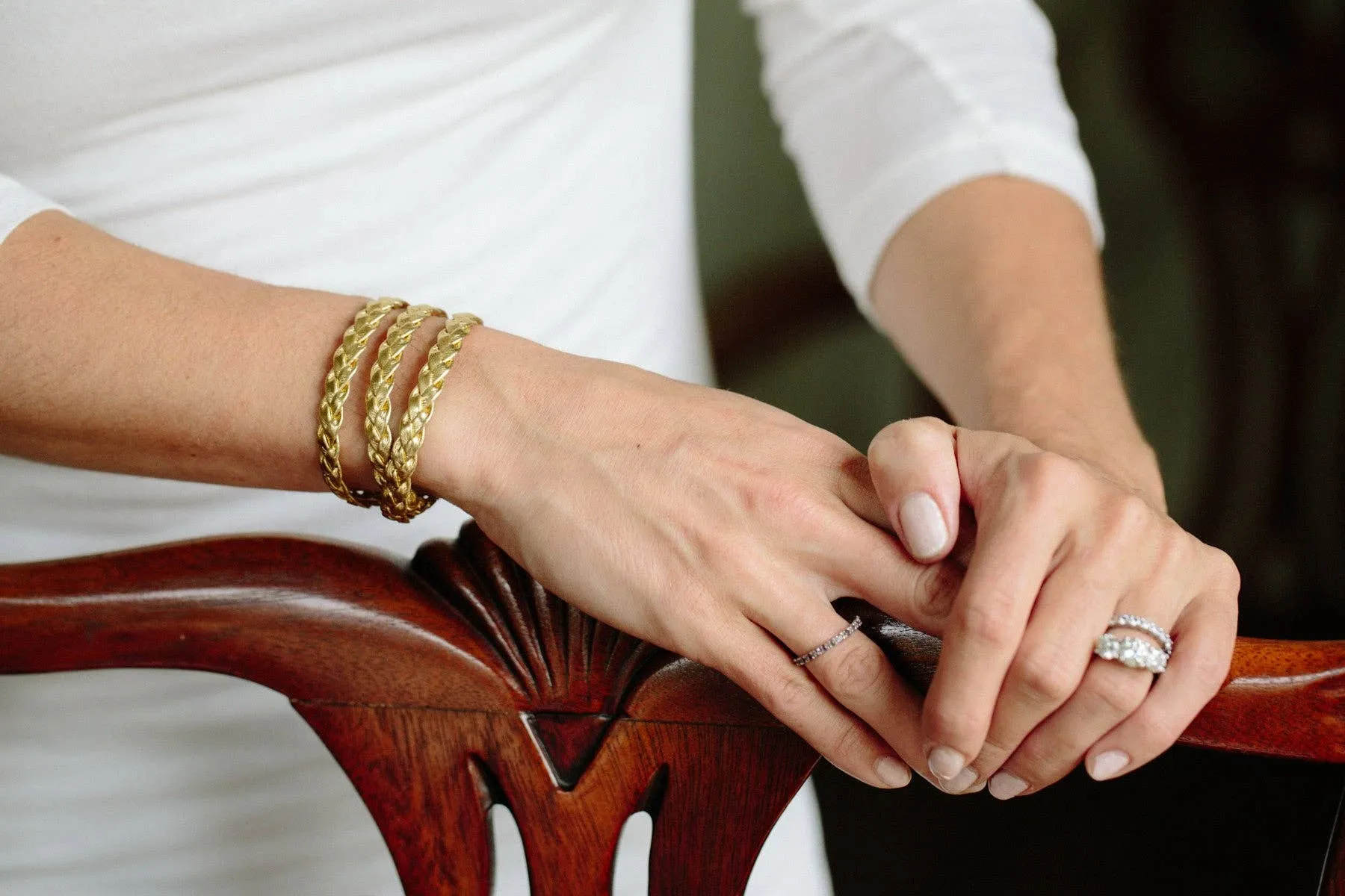 Gold Braided Wrap Bracelet