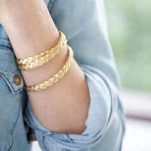 Gold Braided Wrap Bracelet