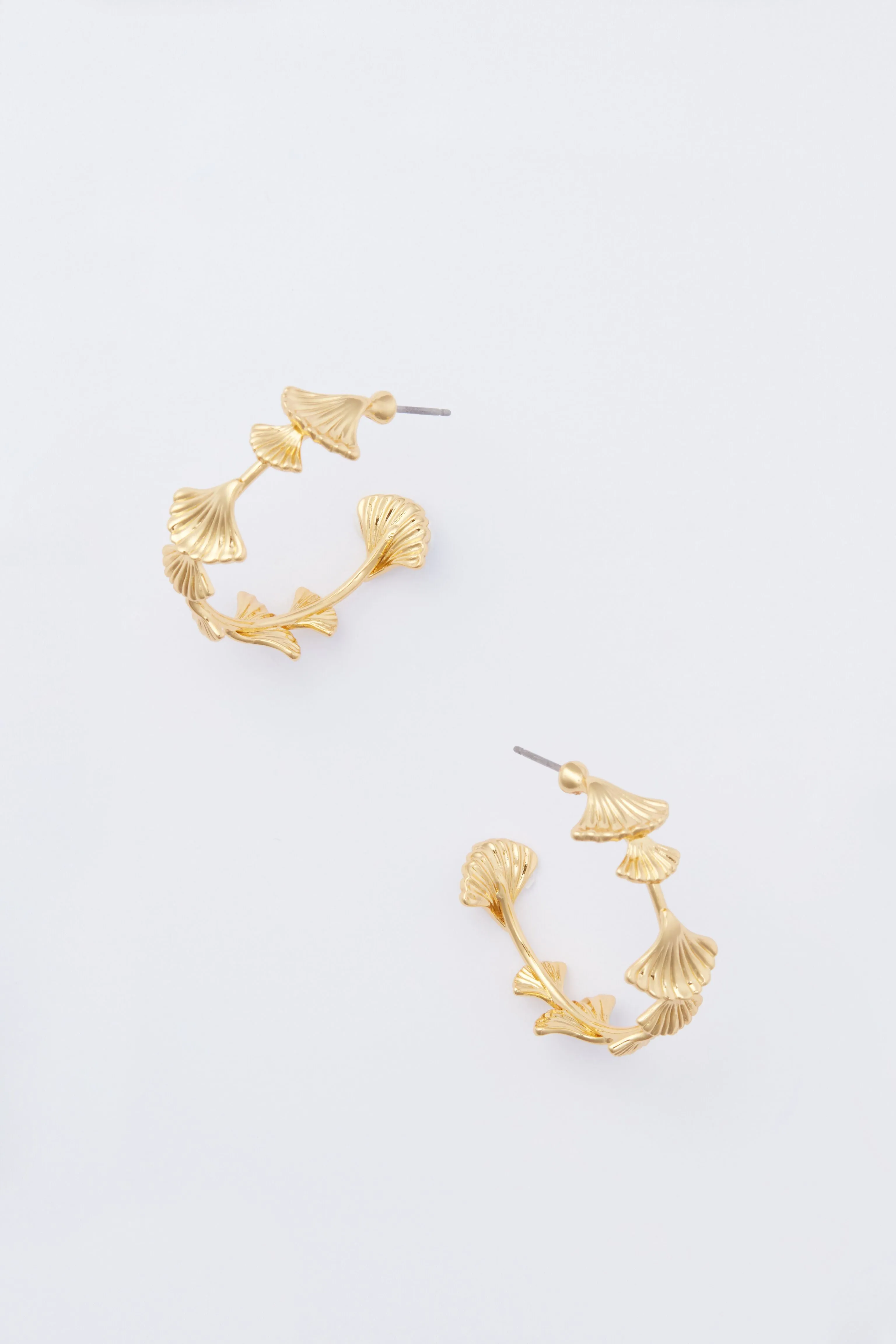 Gold Ginkgo Kerri Hoop Earrings