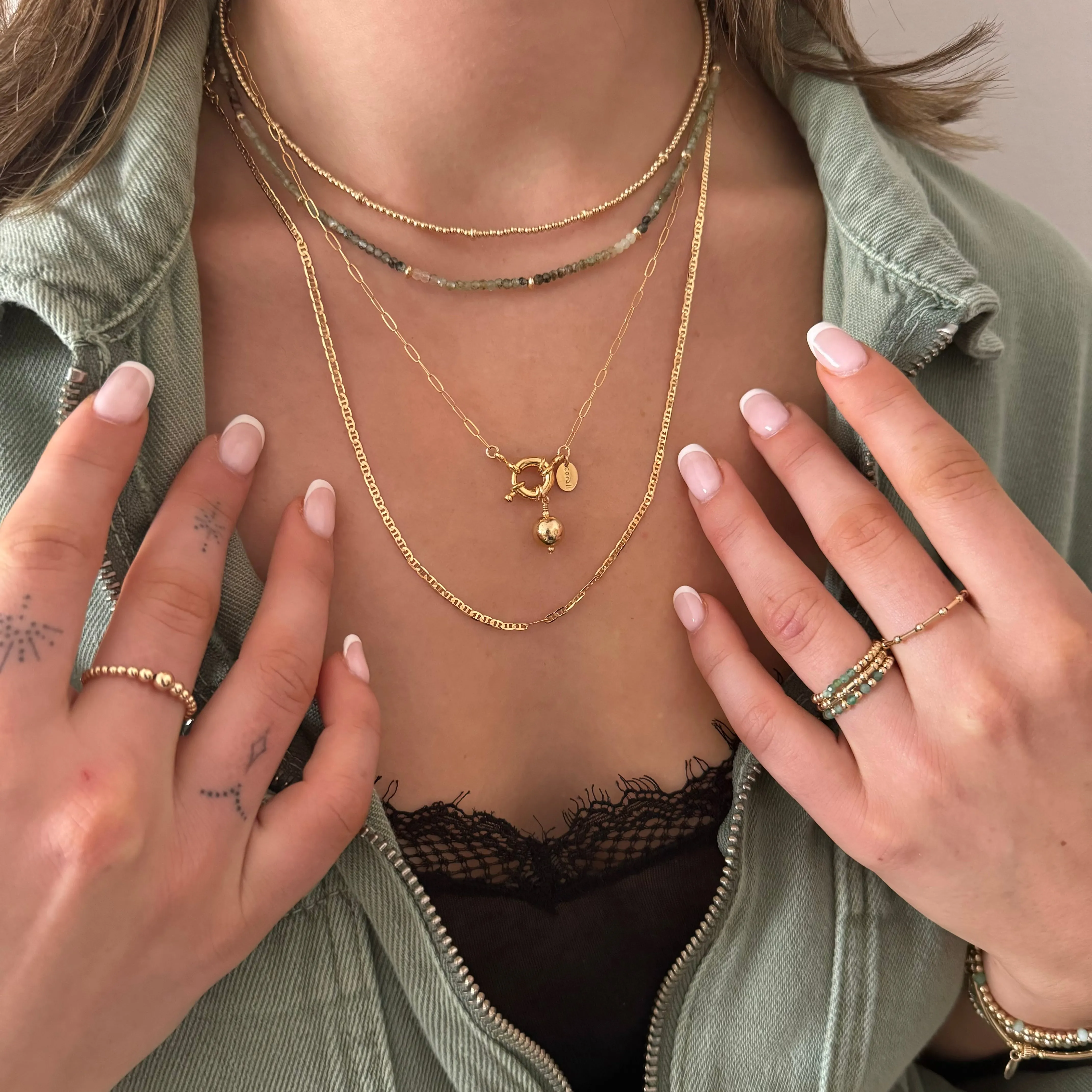 Gold Globe Bead Ring