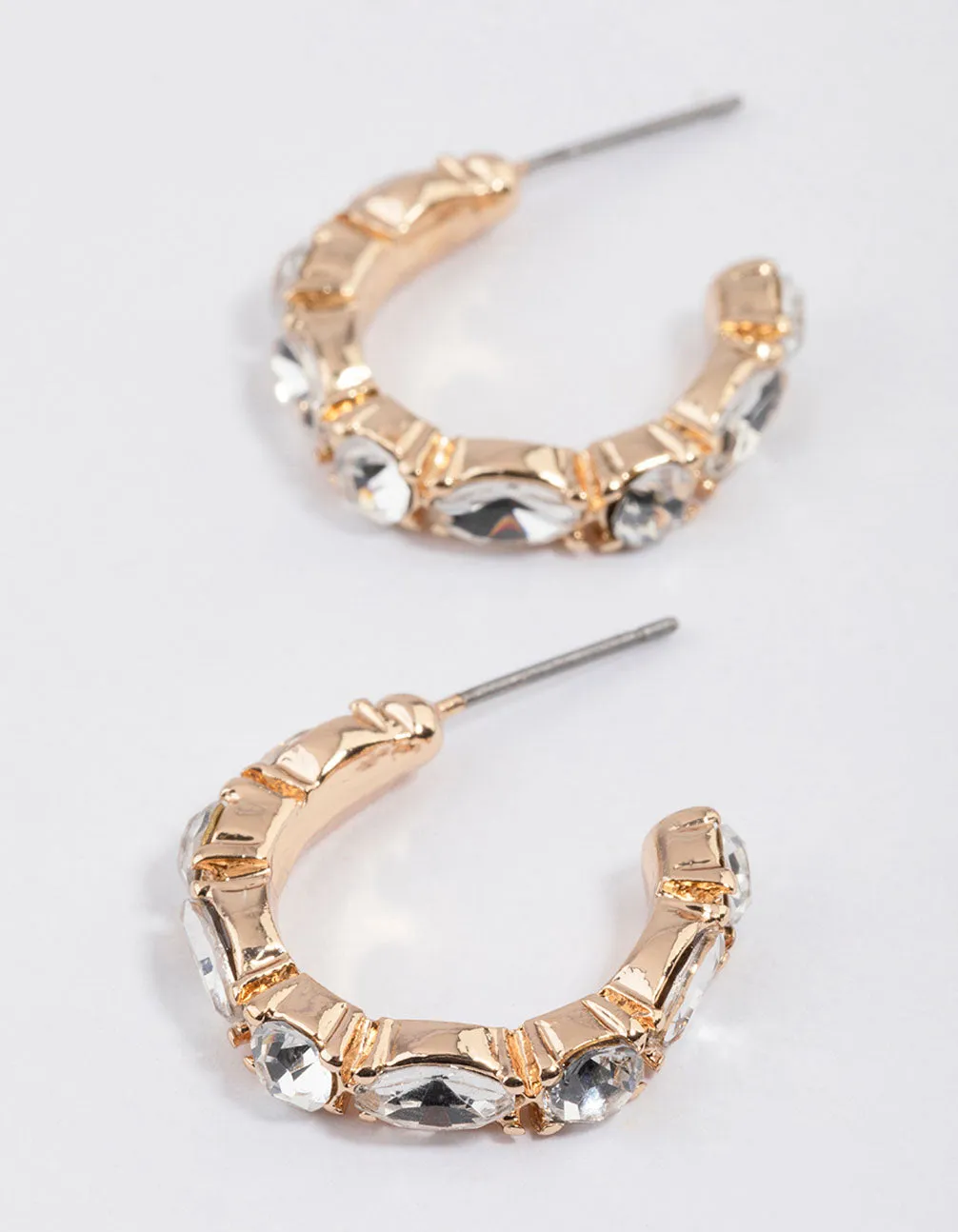 Gold Mixed Stone Hoop Earrings & Polishing Set