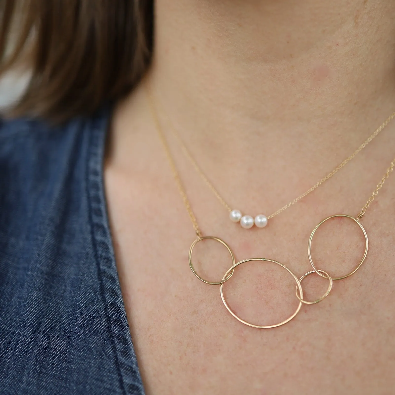 Gold Organic 4 Loop Necklace