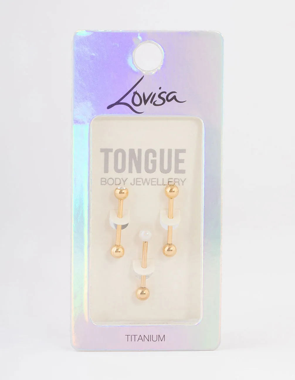 Gold Plated Opal Ball Tongue Piercing Pack