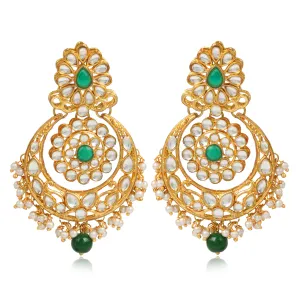 GoldPlated Fashion German Chandbali Hook Dangler Stylish Fancy Party Wear Earrings For Women