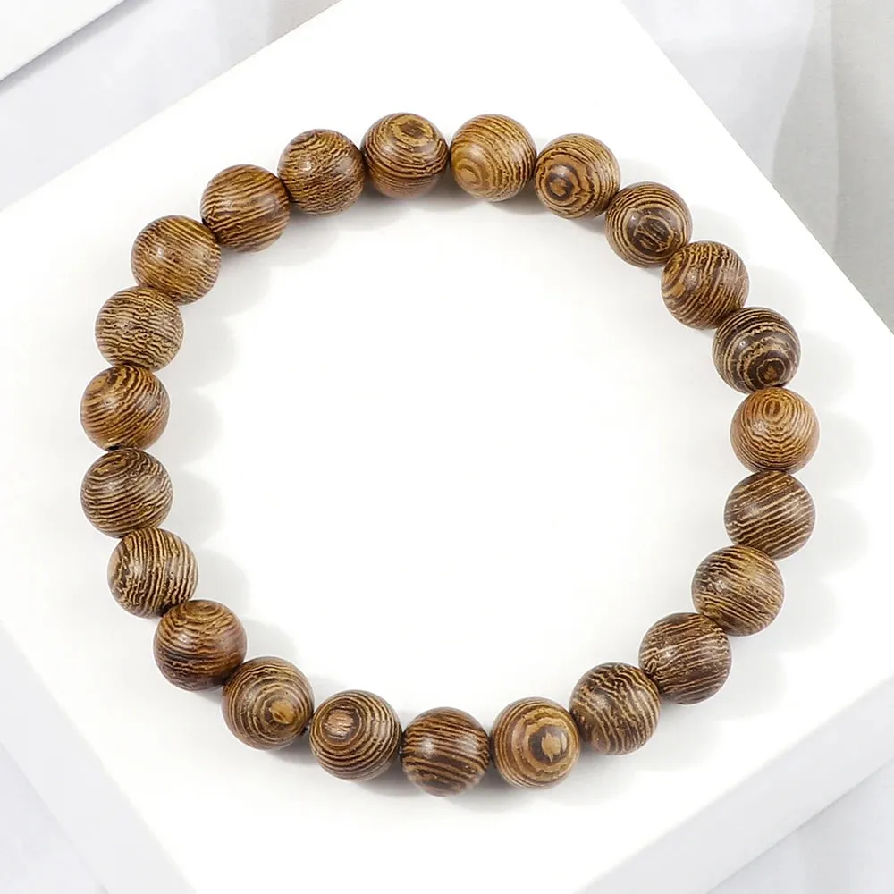 Hot Men Bracelet Wooden Beads Cross 7 Chakra  Healing Balance Onyx Bracelets&Bangles Owl Prayer Reiki Buddha Women Jewelry Homme