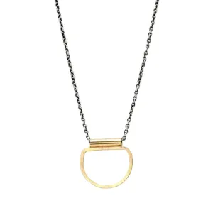 J & I Petite Open Golden Halfmoon Necklace