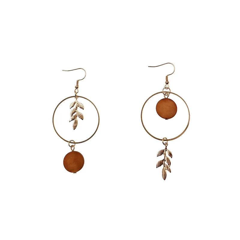 Japanese Simple Temperament Wood Earrings