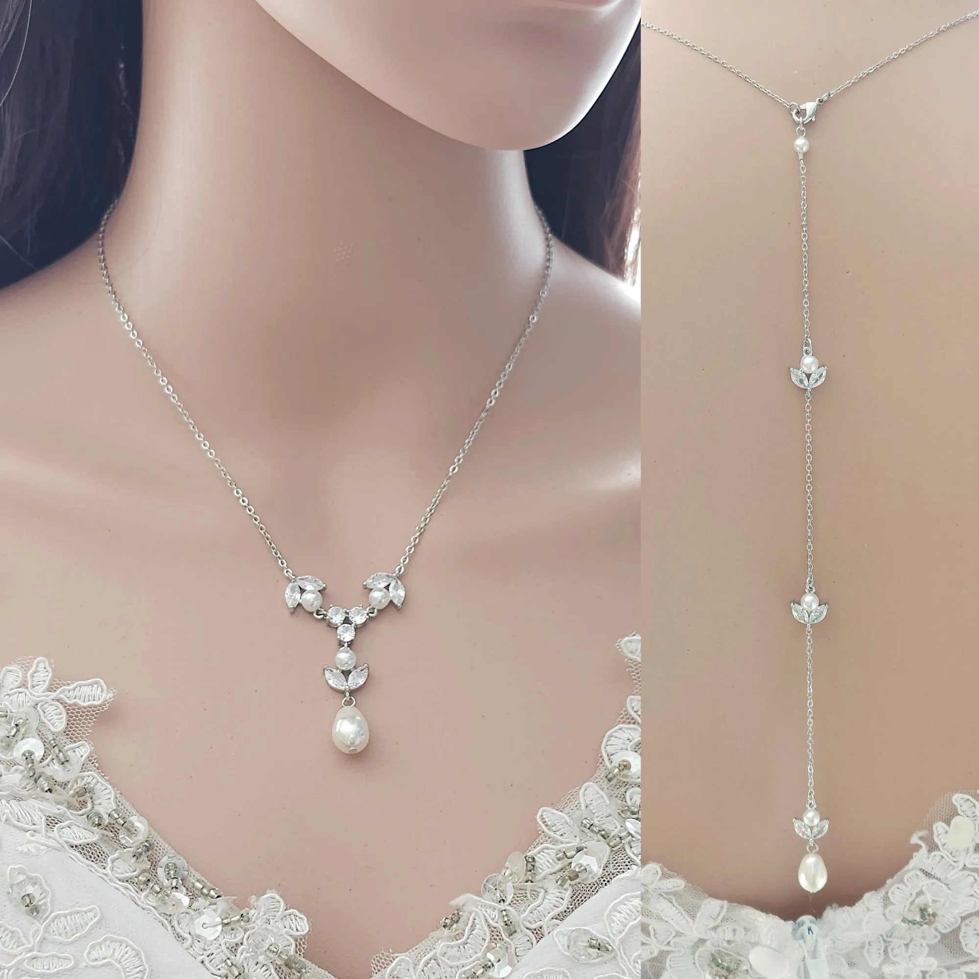 Jewelry Set for brides in Simple Design- Rose Gold- Leila