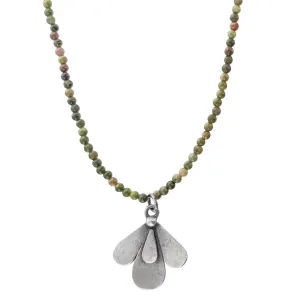 Julia Britell Three Petals on Jasper Necklace