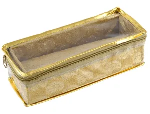 Kuber Industries Carry Design Brocade Hardboard One Rod Bangle Box (Gold) -CTKTC38738