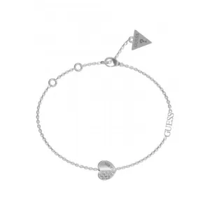 Lovely Guess Plain Pave Heart Charm Bracelet UBB03036RHL