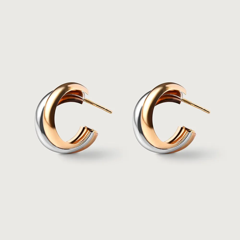 Lucky Rings Chunky Entwine 9K Gold Hoop Earrings