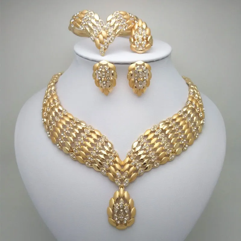 Luxury 18K Gold Bridal Jewelry Set