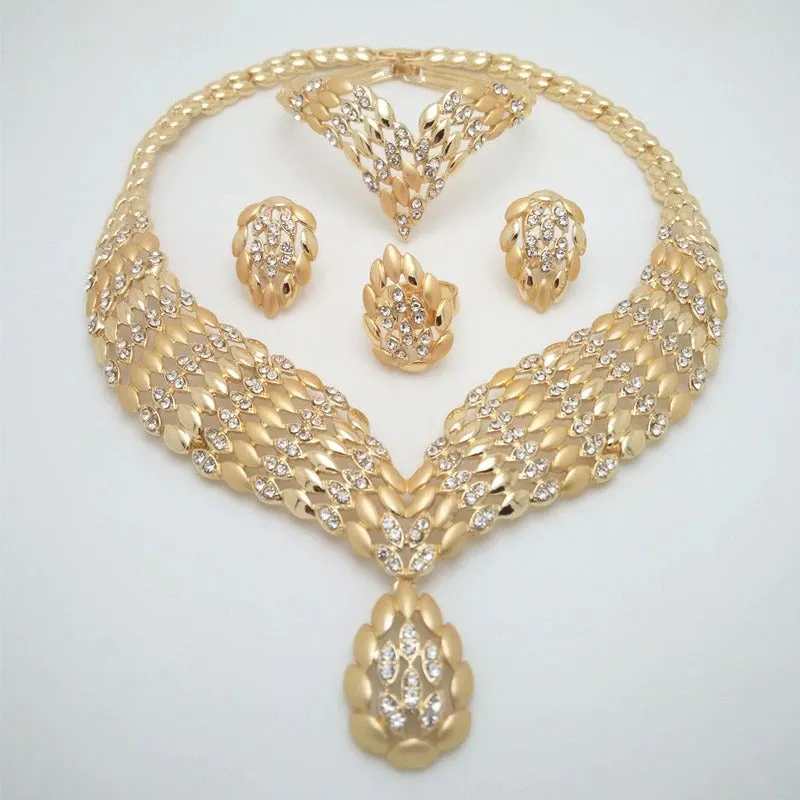 Luxury 18K Gold Bridal Jewelry Set