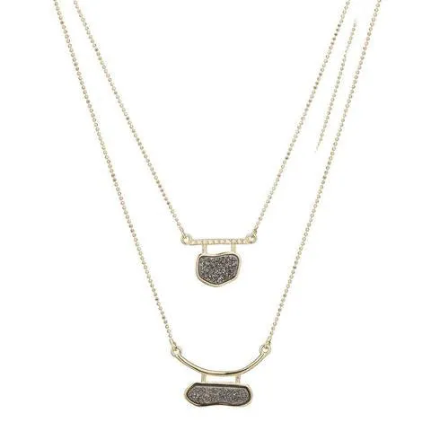 Marcia Moran Titanium Druzy Double Necklace