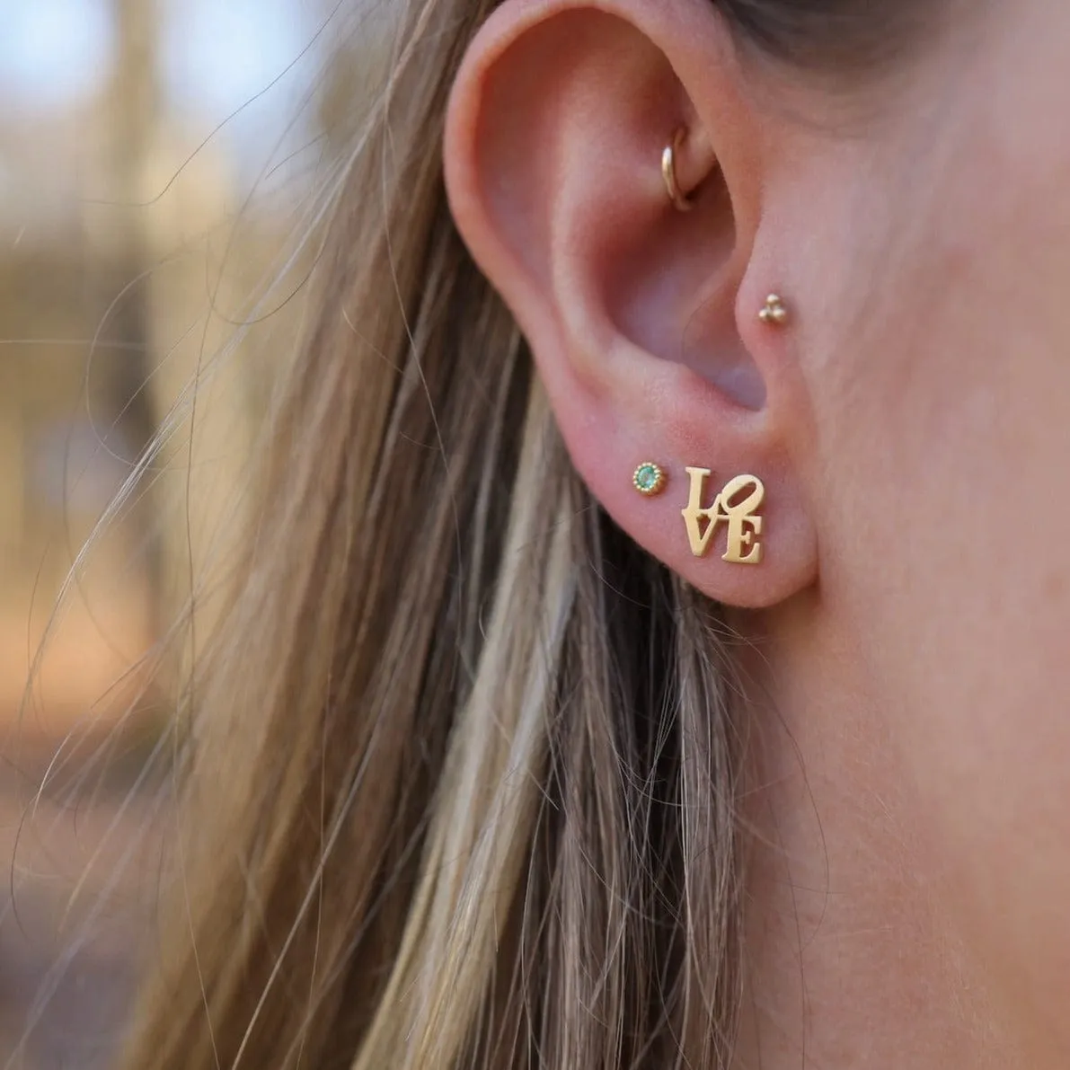 Matte Gold Vermeil LOVE Stud Earrings