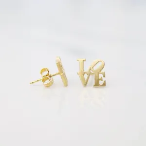 Matte Gold Vermeil LOVE Stud Earrings