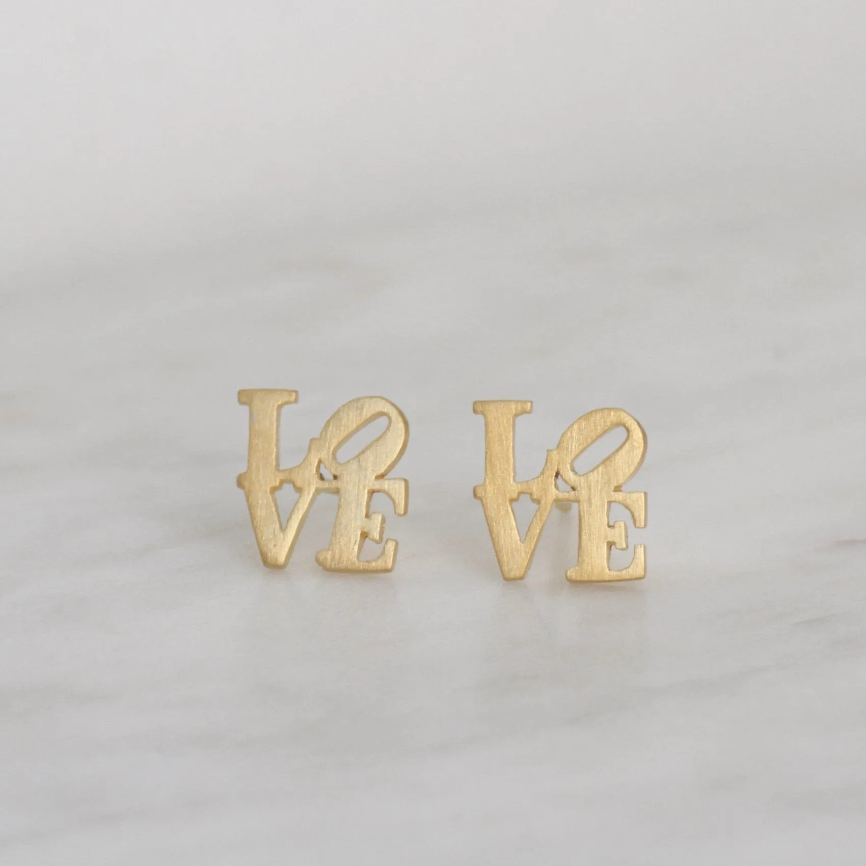 Matte Gold Vermeil LOVE Stud Earrings