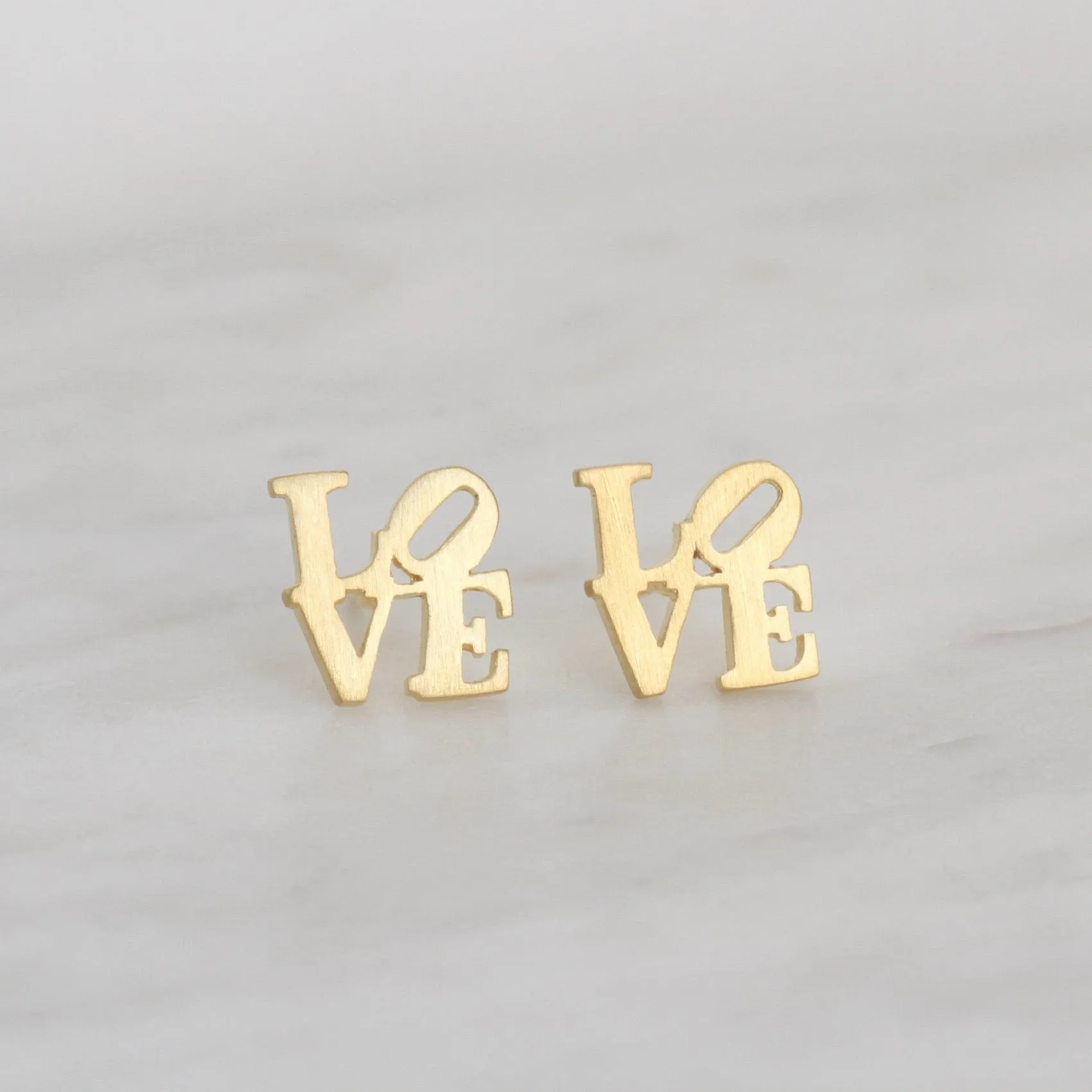 Matte Gold Vermeil LOVE Stud Earrings