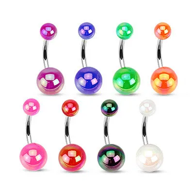 Metallic Coated Acrylic Navel Rings