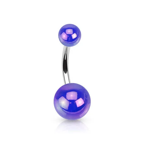 Metallic Coated Acrylic Navel Rings