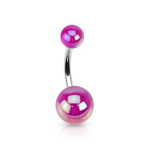 Metallic Coated Acrylic Navel Rings