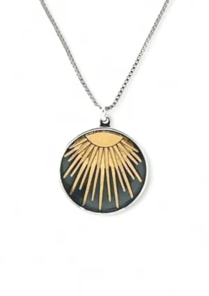 Mixed Metal Sunray Pendant