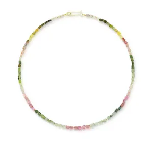 Multicolor Tourmaline Cube Necklace