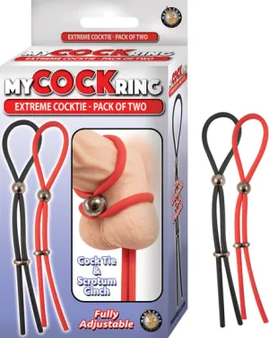 My Cockring Extreme Cocktie 2 Pack - Black & Red