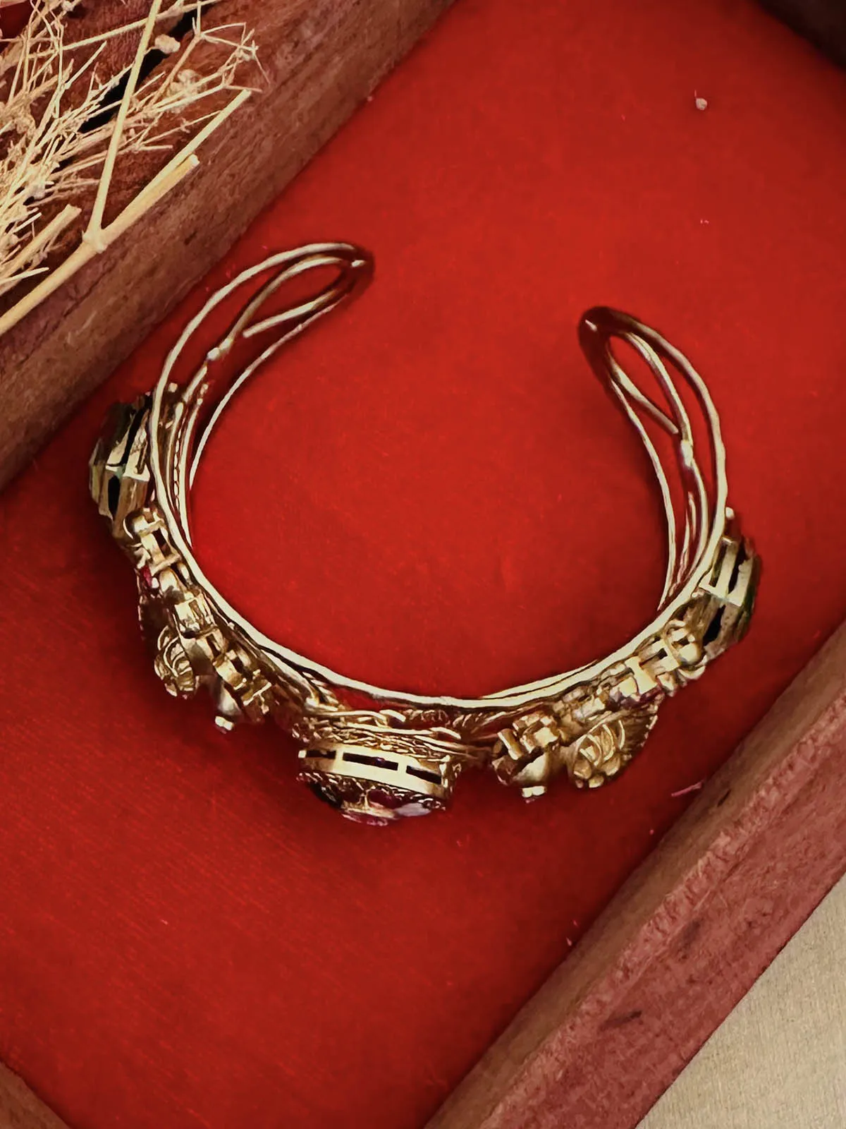 Navratna Gold Plated Contemporary Bangles - CC-BRAC3NC