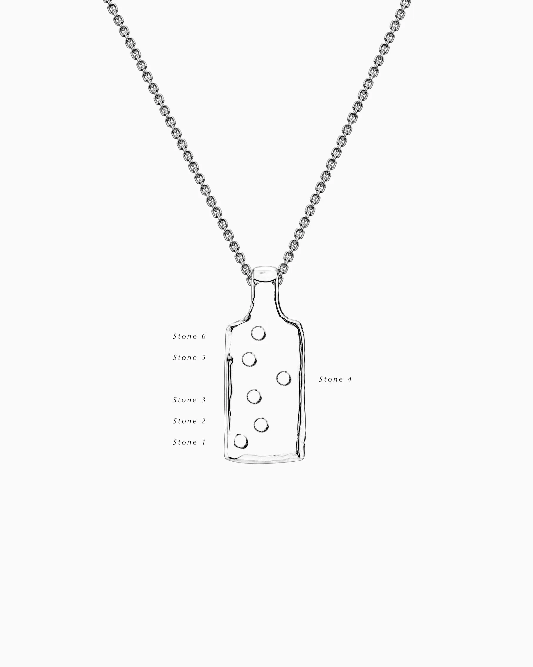 Organic Birthstone Tag Wide | White Gold