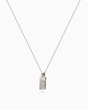 Organic Birthstone Tag Wide | White Gold