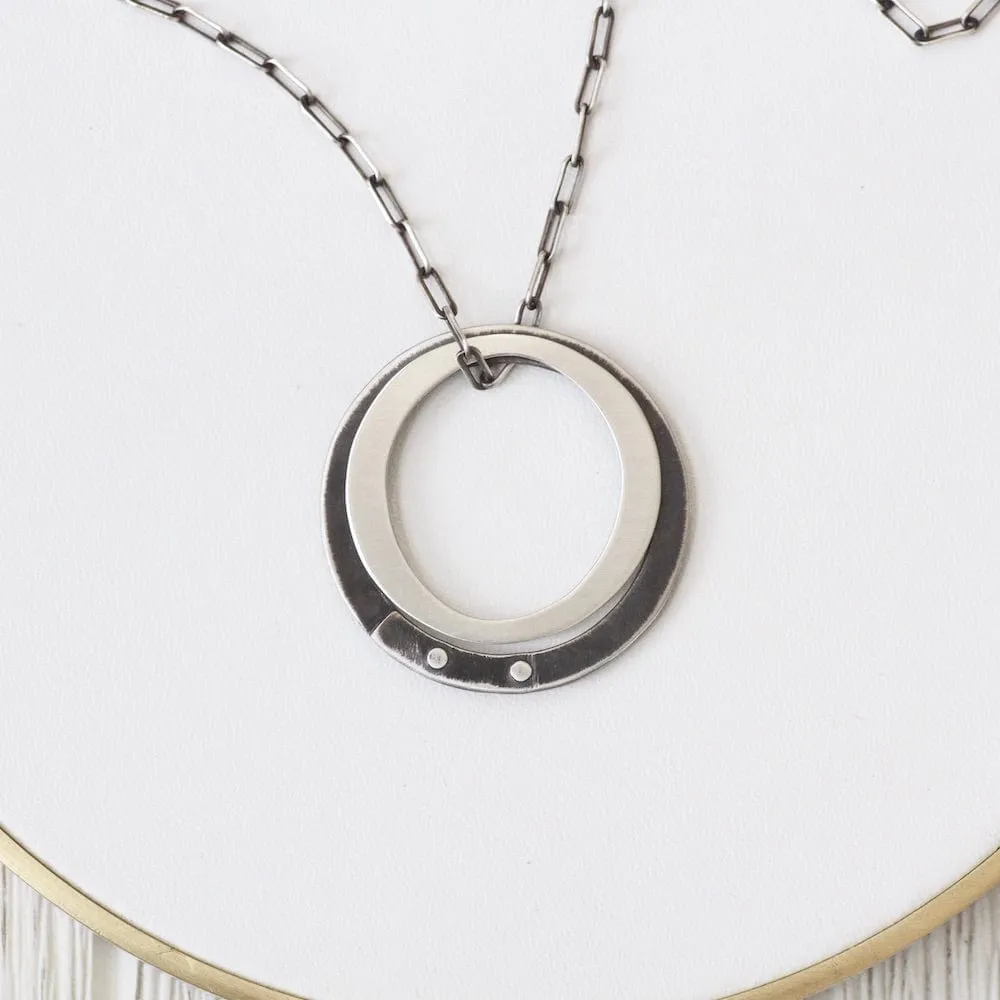 Organic Dual Circles Pendant Necklace