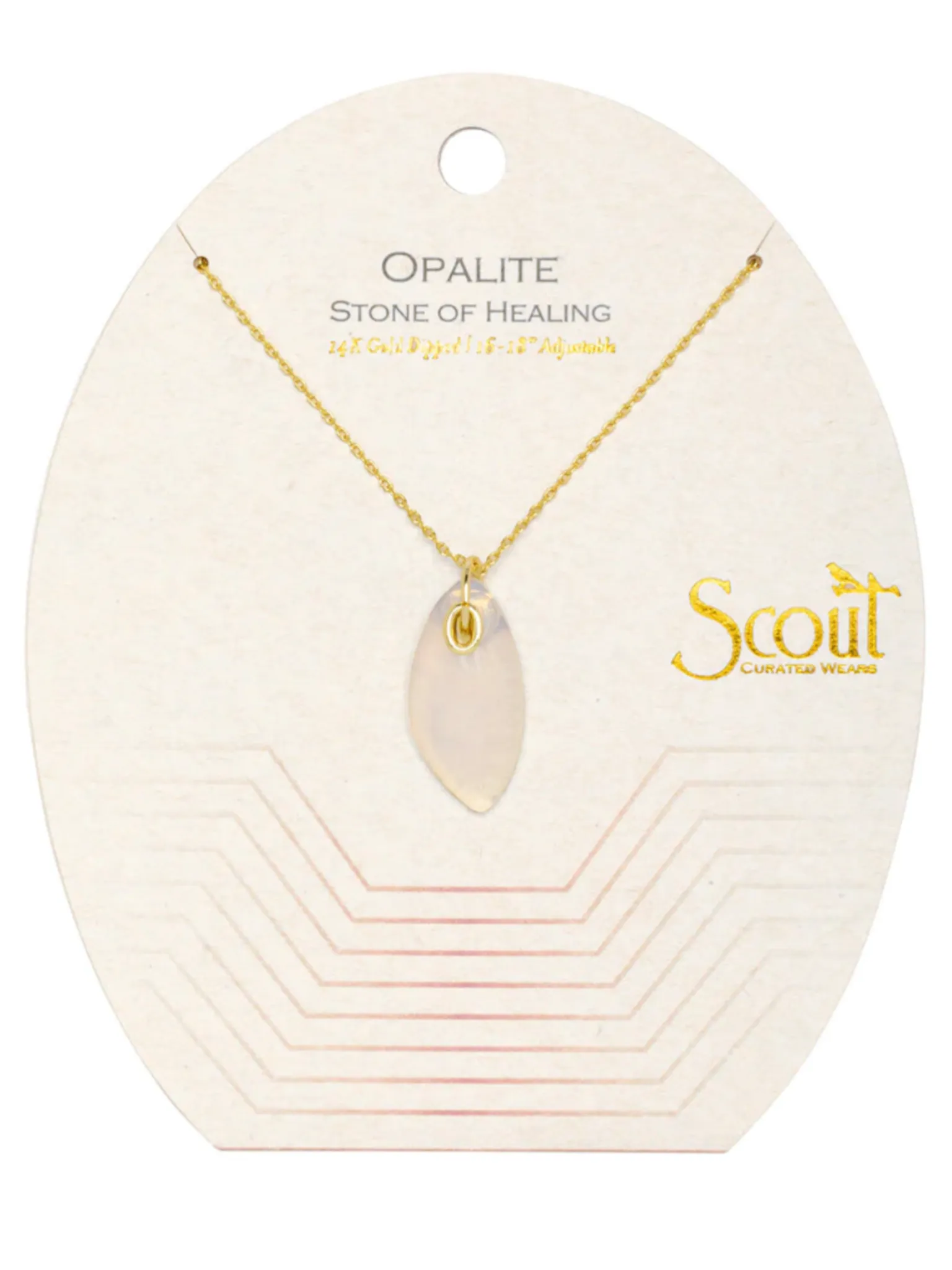 Organic Stone Necklace - Opalite/Gold