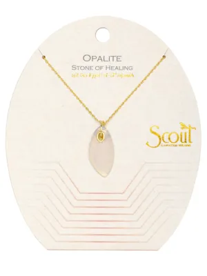 Organic Stone Necklace - Opalite/Gold