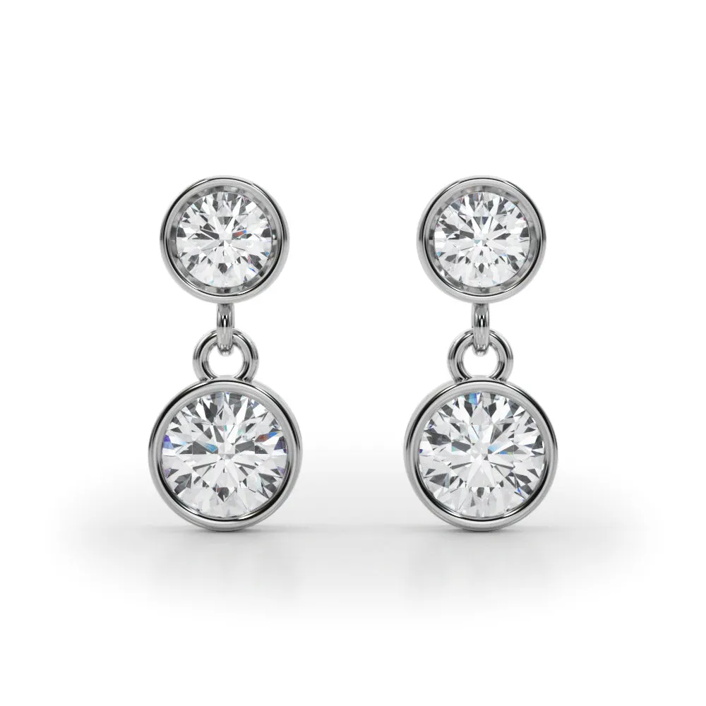 Orielle Bezel Round Lab Grown Diamond Earrings