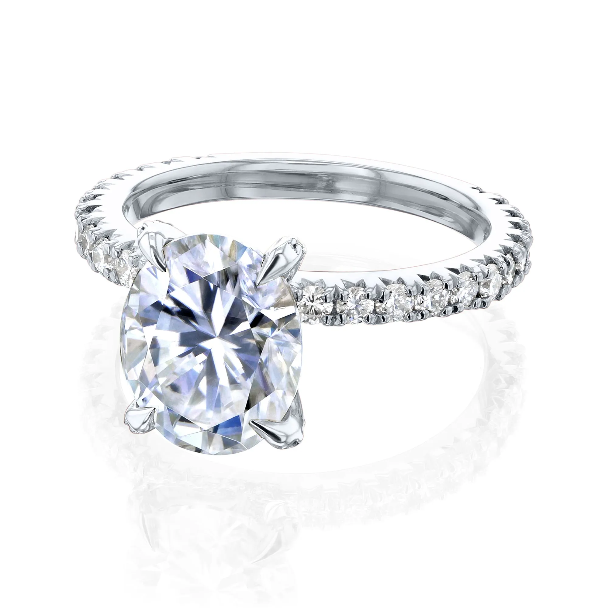 Owen - Oval Moissanite & Diamond Pavé Ring