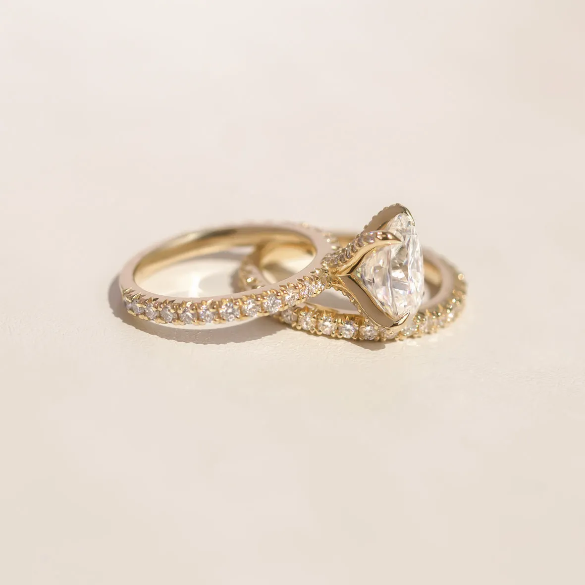 Owen - Oval Moissanite & Diamond Pavé Ring