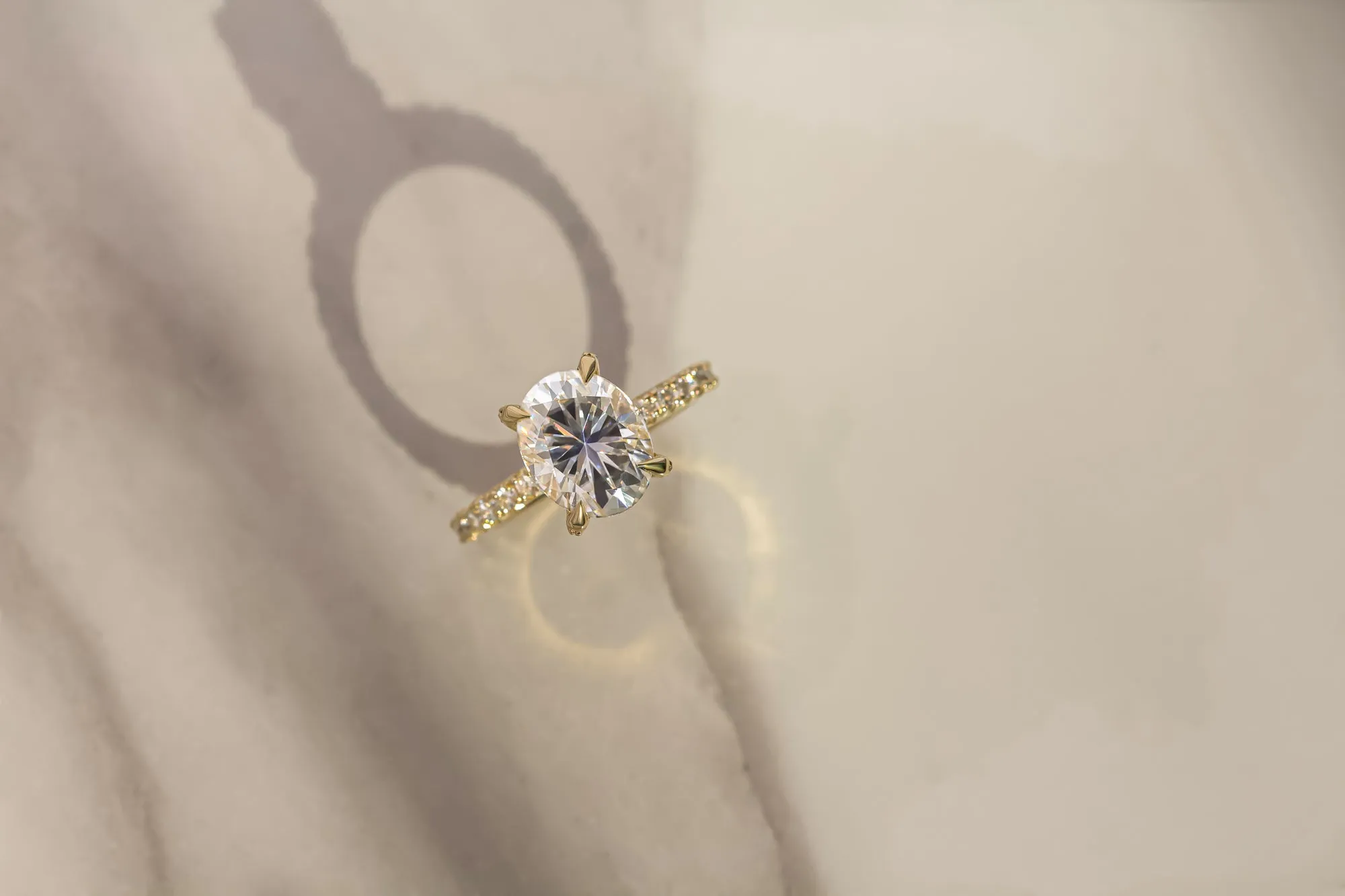 Owen - Oval Moissanite & Diamond Pavé Ring