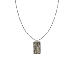 Palladium and Sterling Silver Dog Tag Pendant