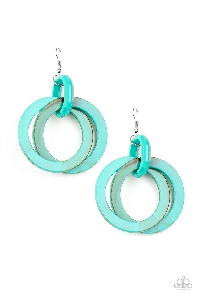 Paparazzi Earring ~ Retro Riviera - Blue