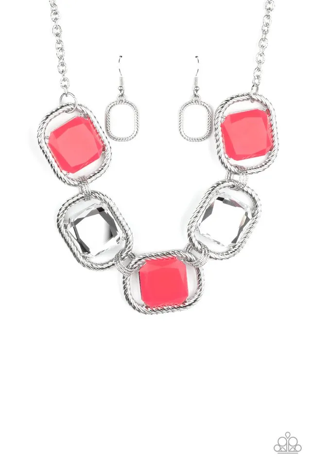 Paparazzi Necklace ~ Pucker Up - Pink