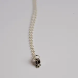 Petite Skull Layering Necklace in Sterling Silver