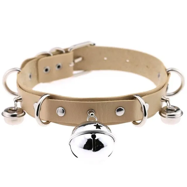 Pleather Cat Bell Collar