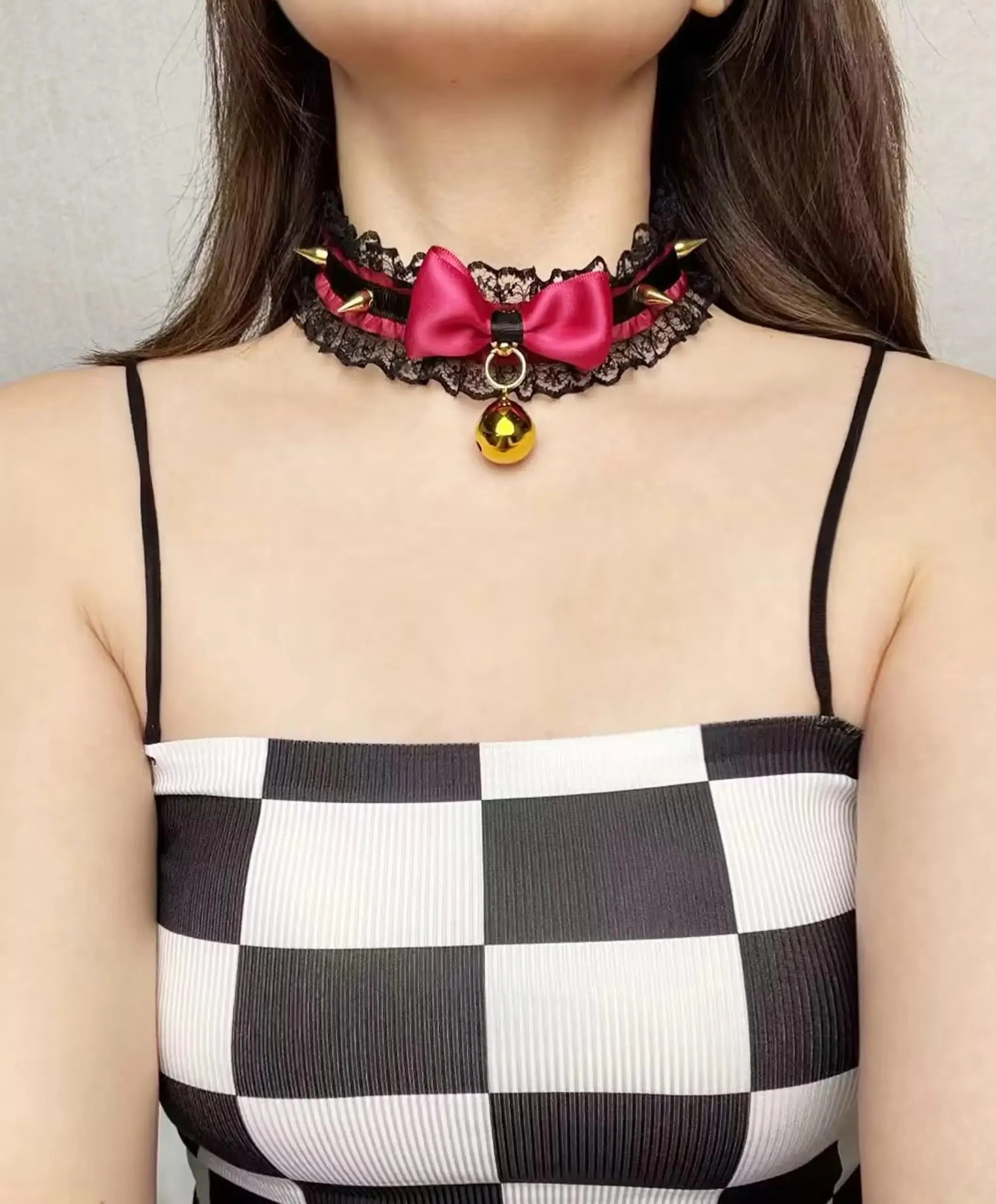 Pretty Gothic Neko Bell Collar